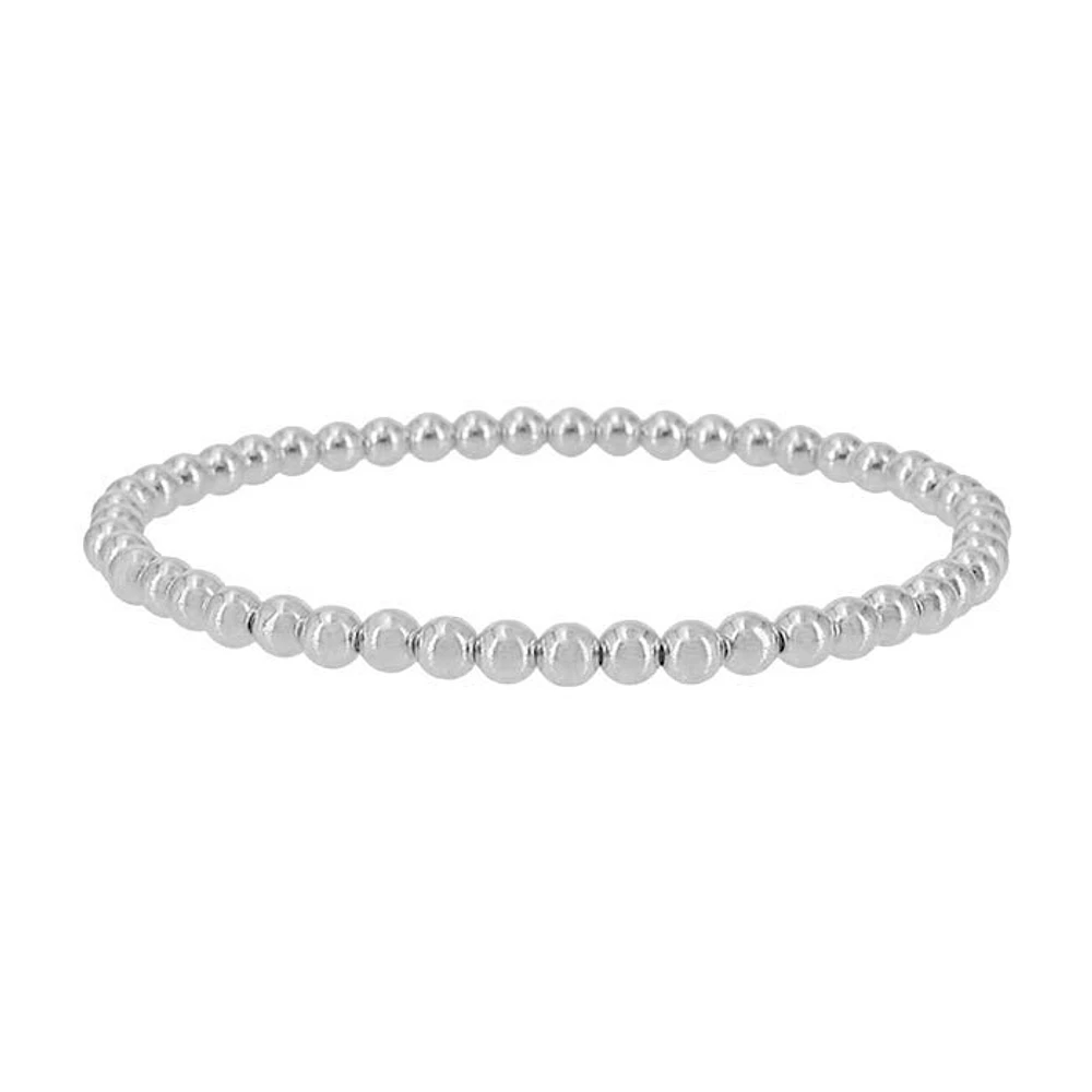 Sterling Silver Elastic Bracelet With 3mm Ball Bead