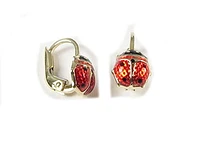 10K Yellow Gold Lady Bug Children's Earrings