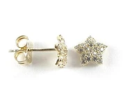 10K Yellow Gold C.Z Star Stud Earrings