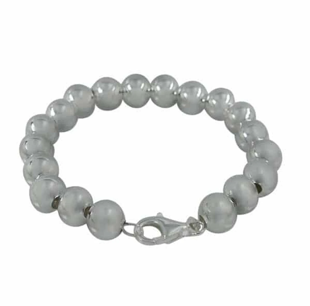 Sterling Silver, 8mm Ball Bead Bracelet