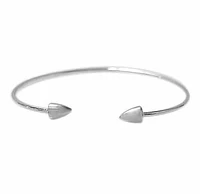 Sterling Silver, Open Wire Bracelet With 5X6mm Spike End