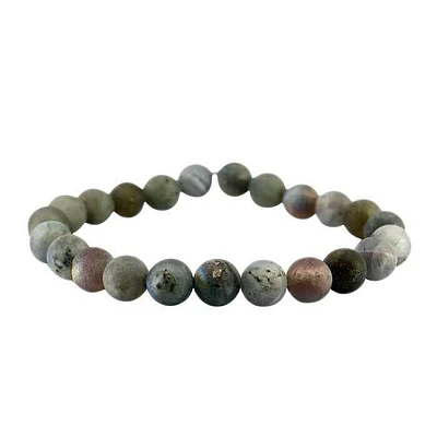 Frosted Labradorite Elastic Bracelet 6mm & 8mm