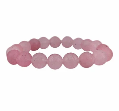 Frosted Rose Quartz Elastic Bracelet 6, 8 & 10mm