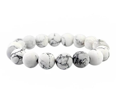 Frosted White Howlite Elastic Bracelet 6, 8 & 10mm