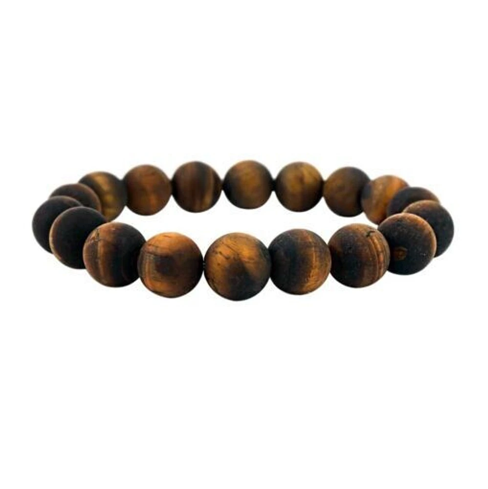 Frosted Tiger Eye Elastic Bracelet 6, 8 & 10mm