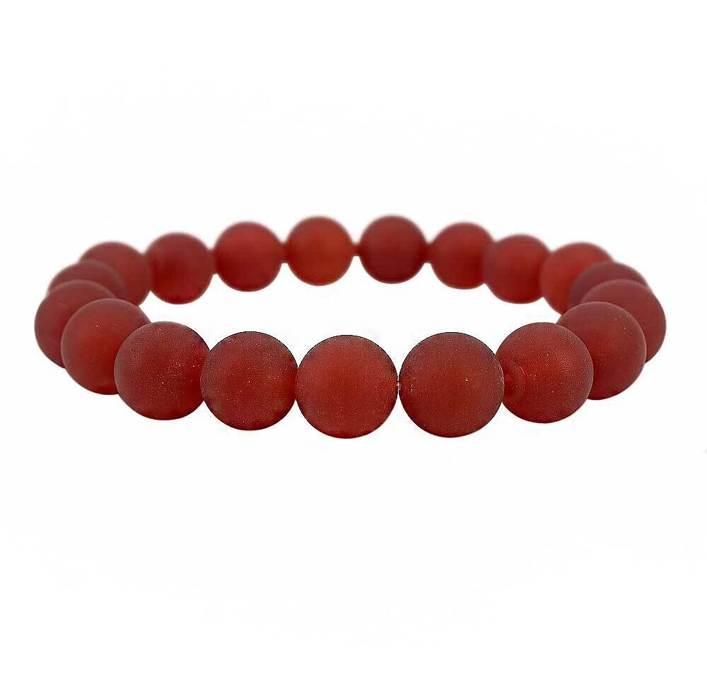 Frosted Carnelian Elastic Bracelet 6, 8 & 10mm