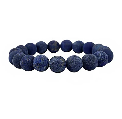 Frosted Lapis Lazuli Elastic Bracelet 6, 8 & 10mm