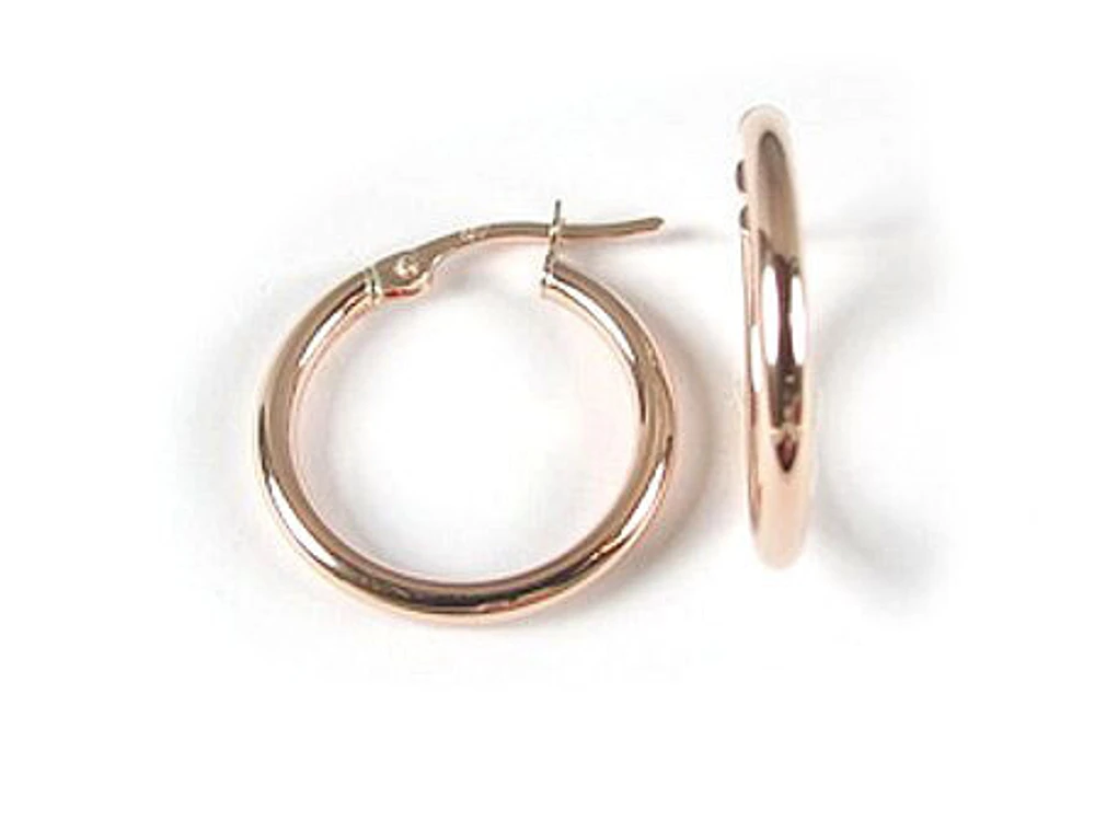 10K Rose Gold Polished Hoop Earrings