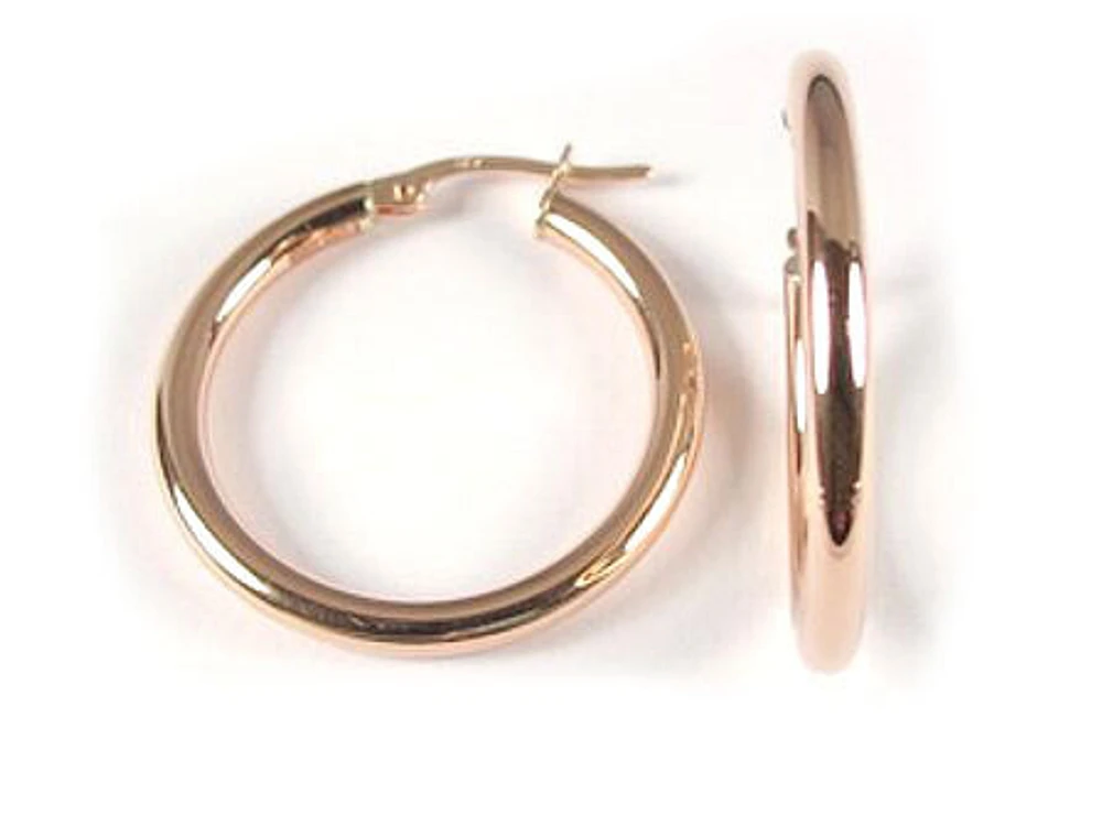 10K Rose Gold Polished Hoop Earrings