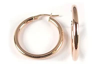 10K Rose Gold Polished Hoop Earrings