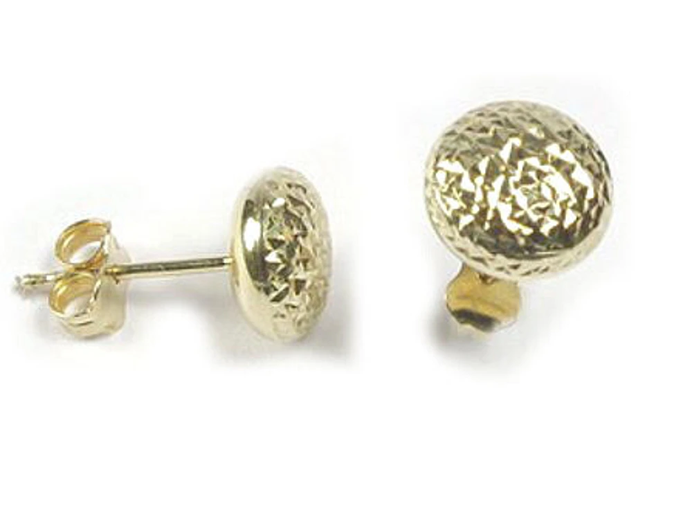 10K Gold Shimmer Cut Stud Earrings