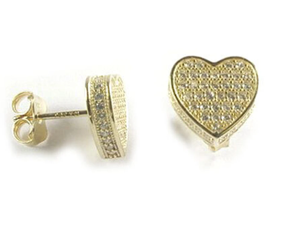 10K Yellow Gold C.Z Stud Earrings