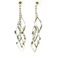 10K Yellow & White Gold Dangle Earrings