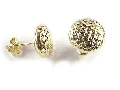 10K Gold Shimmer Cut Stud Earrings