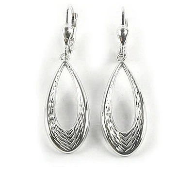 10K White Gold Dangle Earrings