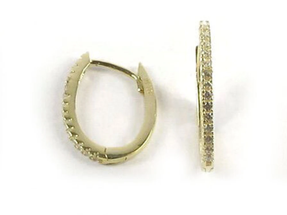 10K Yellow Gold C.Z Hoop Earrings