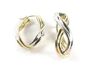 10K 2 Tone Hoop Earrings