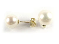 10K Yellow Gold Pearl Ball Stud Earrings