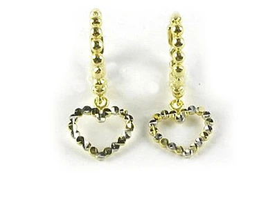 10K Yellow Gold Heart Bead Children's Earrings