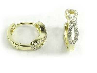 10K Yellow Gold C.Z Loop Earrings