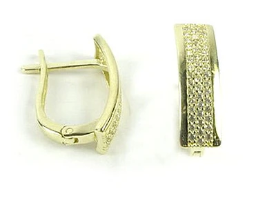 10K Yellow Gold C.Z Polished Earrings