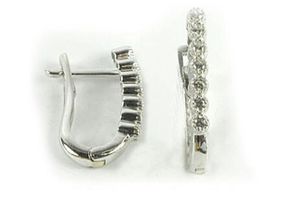 10K White Gold C.Z Plug Earrings