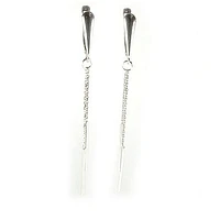 10K White Gold Polished Dangle Earrings