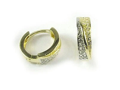 10K Yellow & White Gold C.Z Earrings