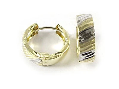 10K Yellow & Gold Shimmer Cut Huggy Earrings