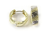 10K Yellow & Gold Shimmer Cut Huggy Earrings