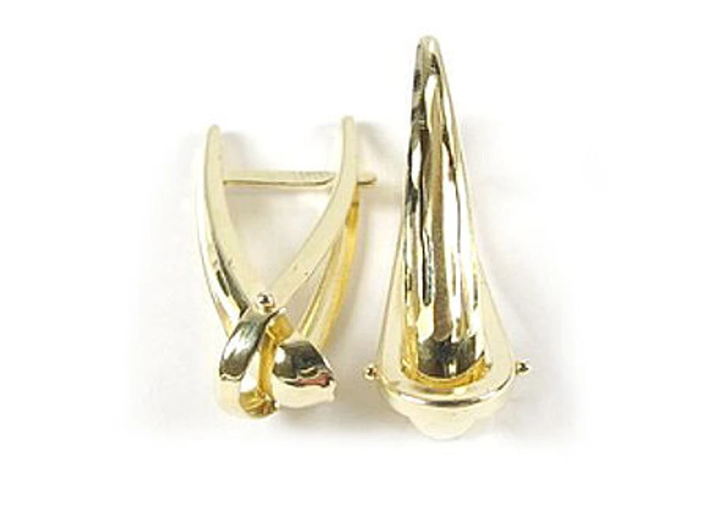 10K Yellow Gold Polished Lever Back Earrings