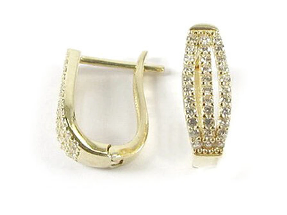 10K Gold C.Z Lever Earrings