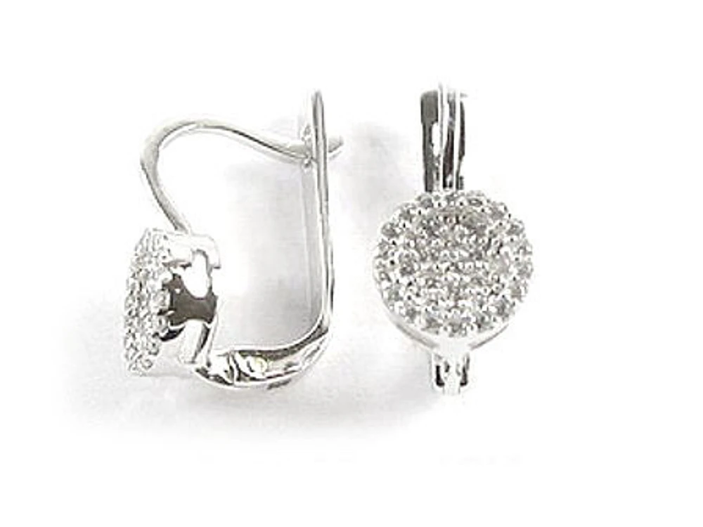 10K White Gold C.Z Circle Earrings