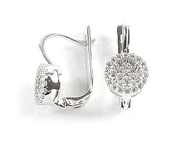10K White Gold C.Z Circle Earrings