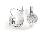 10K White Gold C.Z Circle Earrings