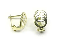 10K Yellow Gold Polished Circle Lever Back Earrings