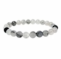 Black Rutilated Quartz Elastic Bracelet