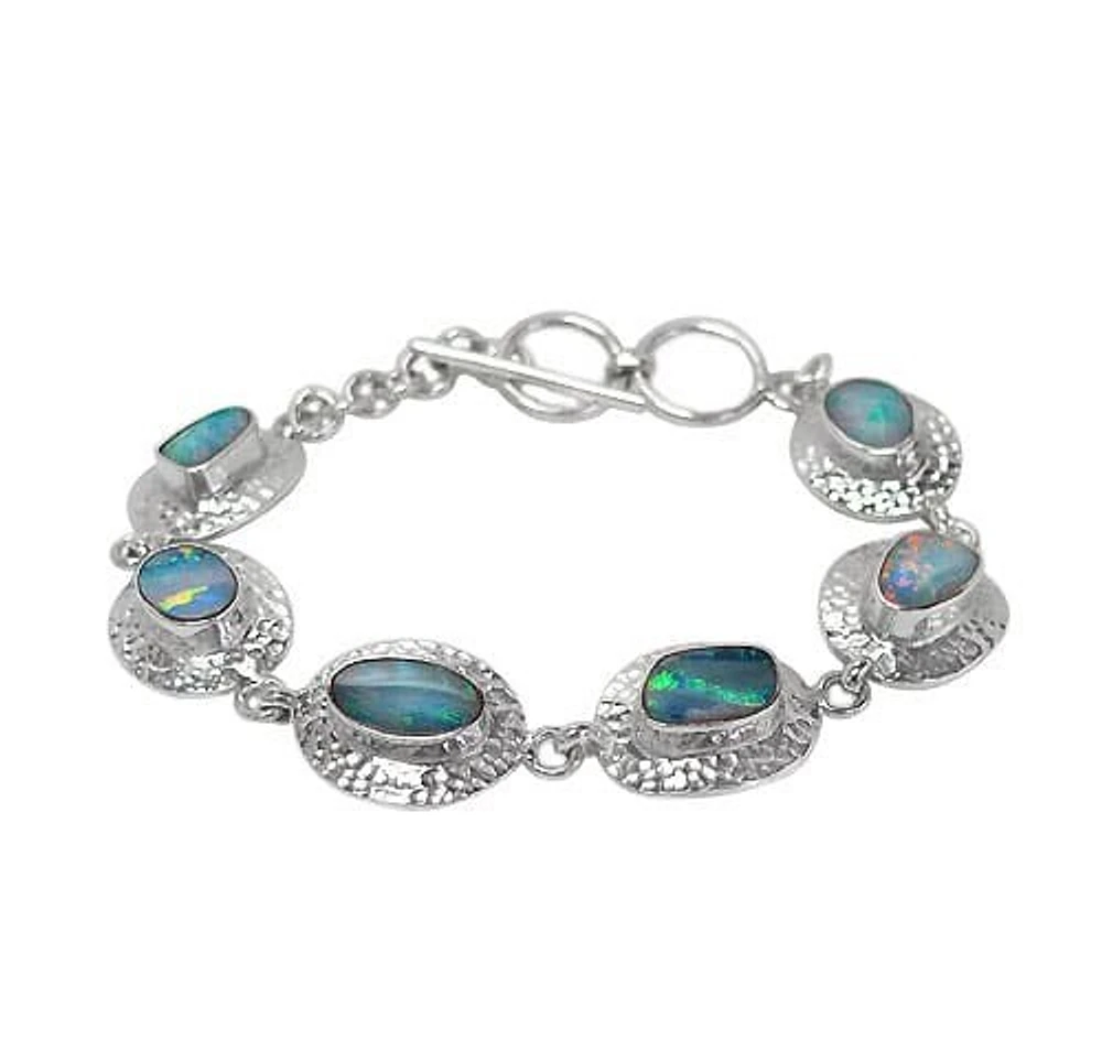 Sterling Silver Free Form Shape Gemstone Bracelet