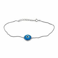 Sterling Silver With Rhodium Evil Eye Bracelet