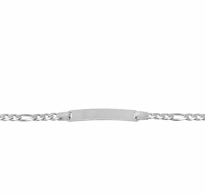 Sterling Silver ID Bracelet With 3.8mm Figaro Link