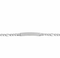 Sterling Silver ID Bracelet With 3.8mm Figaro Link