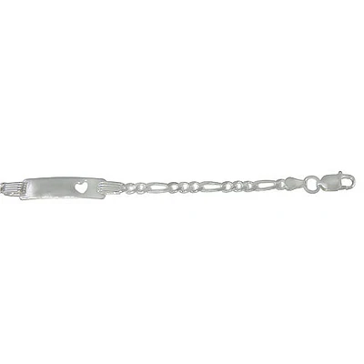 Sterling Silver ID Bracelet With 2.9mm Figaro Link