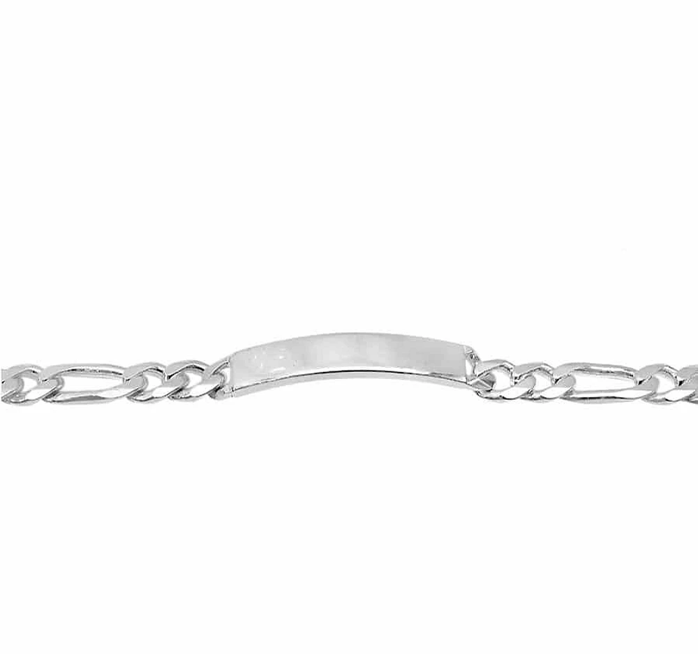 Sterling Silver ID Bracelet With 9.2mm Figaro Link