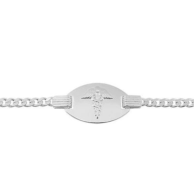 Sterling Silver Medical Bracelet With 3mm Figaro Link