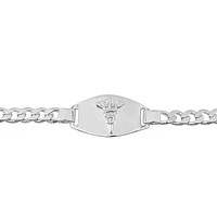 Sterling Silver Medical Bracelet With 6.7mm Curb Link