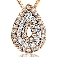 Diamond Teardrop Pendant with Diamond Accent 14KT Gold