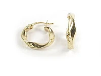 10K Yellow Gold Polished Twisted Hoop Earrings