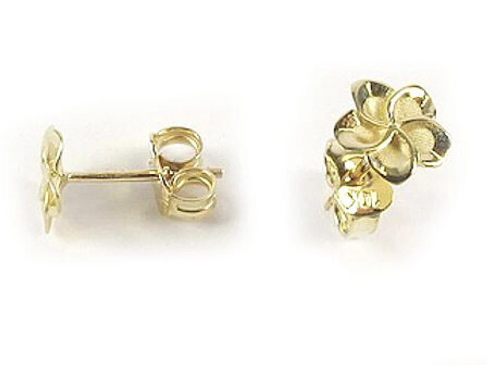 10K Yellow Gold Flower Stud Earrings