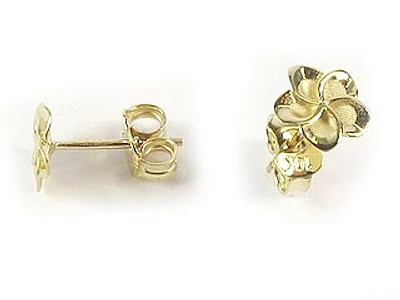 10K Yellow Gold Flower Stud Earrings