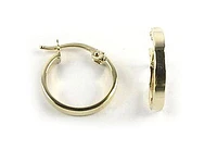 10K Yellow Gold Polished Lever Back Hoop Earrings